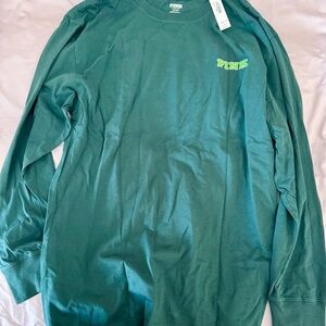PINK Victoria's Secret Green Long Sleeve Shirt